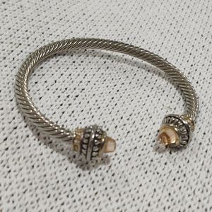 Silver cable twist bracelet adjustable